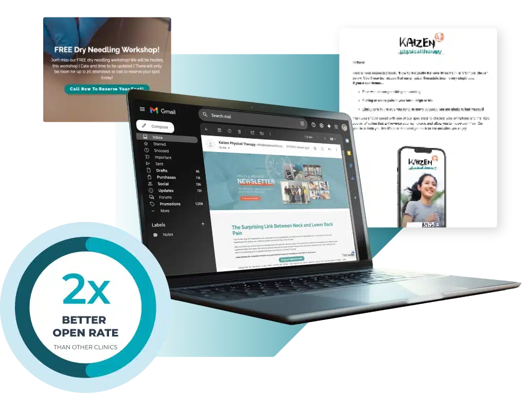 mockup of email marketing results