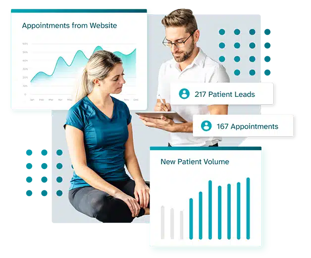 physical therapist with new patient volume statistics