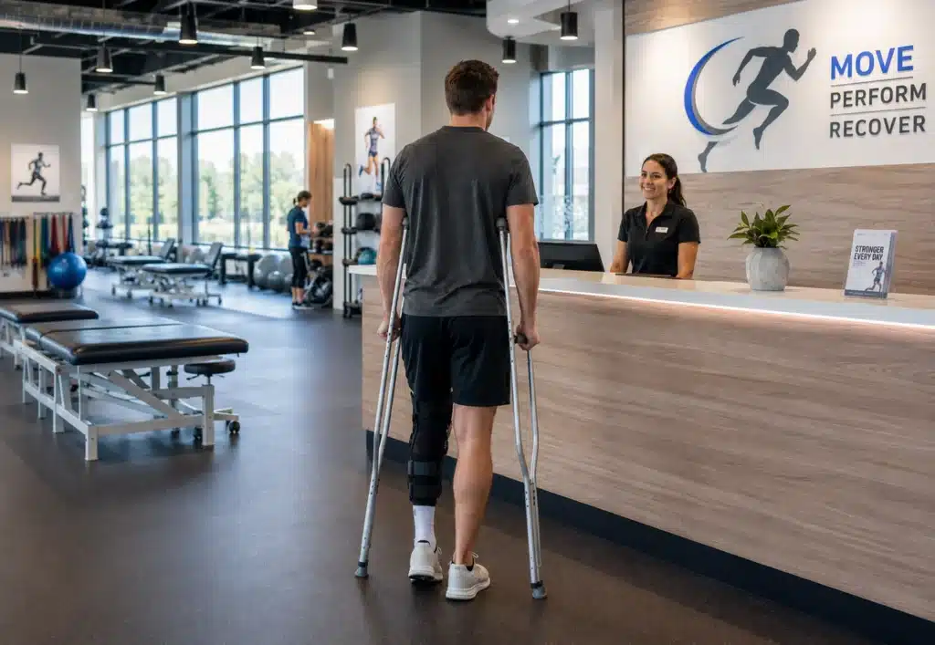 ACL Patient Check In at Physical Therapy Clinic
